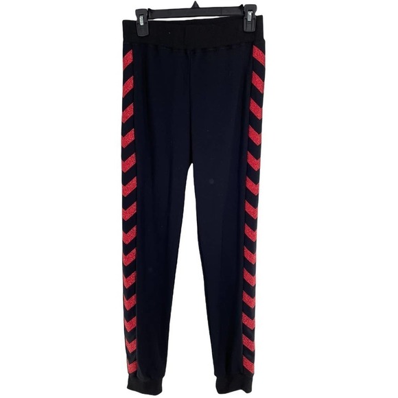 GIRLS BLACK SWEATSUIT,  RED GLITTER EMBELLISHMENT - Picture 4 of 8